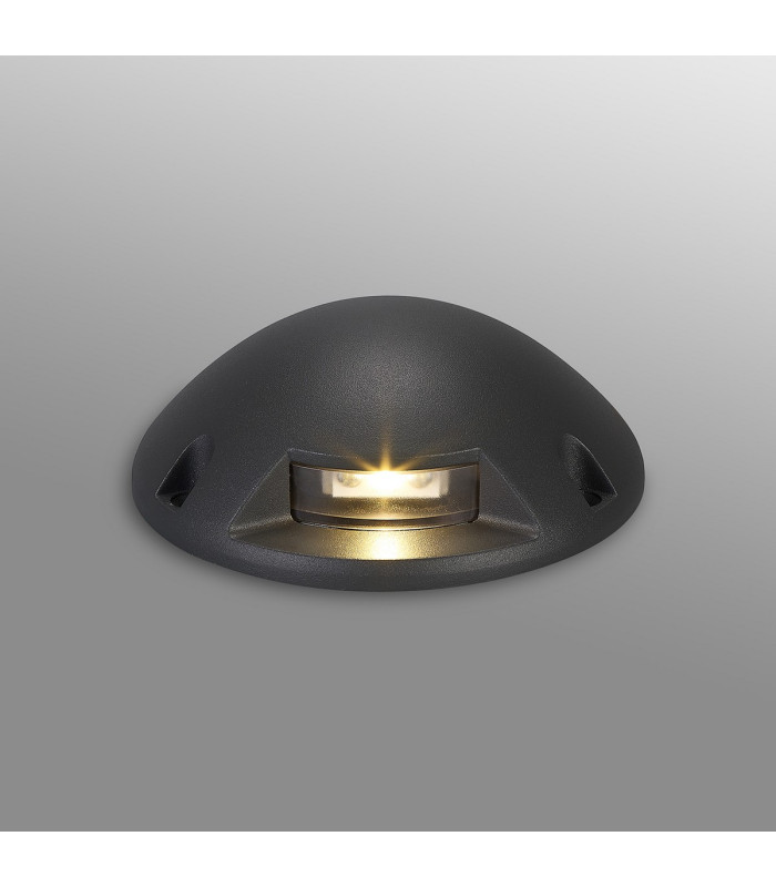 Livonia Above Ground Light/Wall Light 1 x 2W LED 3000K 75lm IP67 IK10 Dark Grey -3