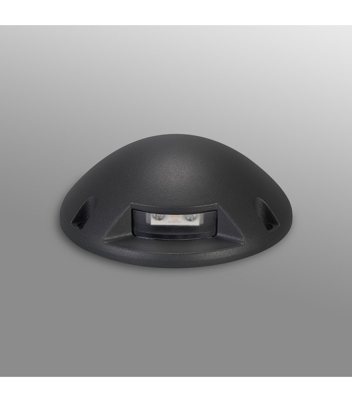 Livonia Above Ground Light/Wall Light 1 x 2W LED 3000K 75lm IP67 IK10 Dark Grey -10
