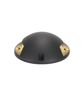 Livonia Above Ground Light/Wall Light 1 x 3W LED 3000K 150lm IP67 IK10 Dark Grey -1