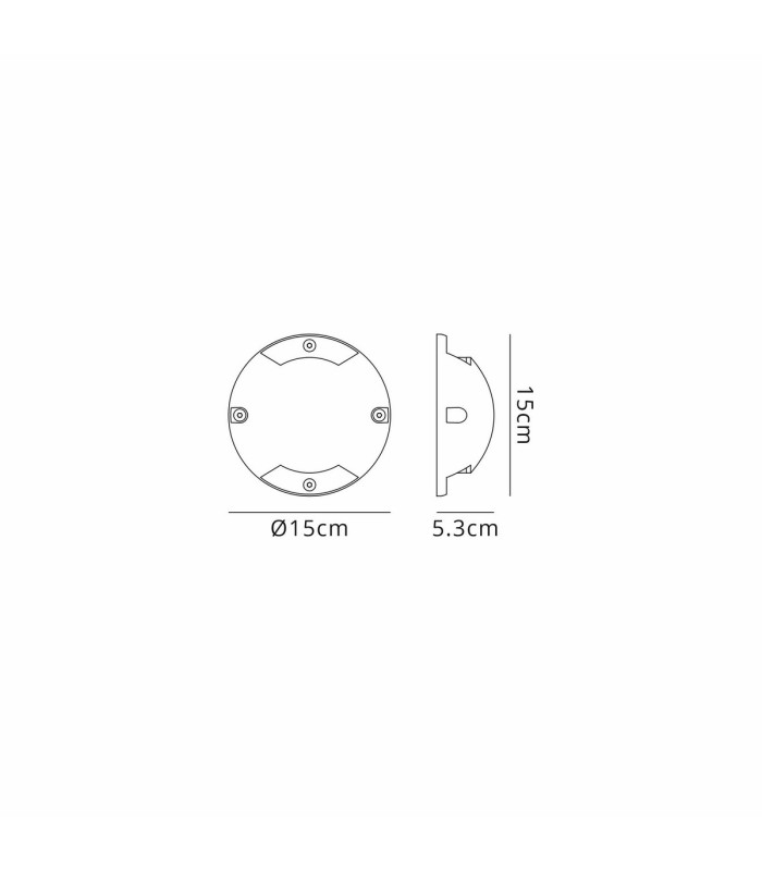 Livonia Above Ground Light/Wall Light 1 x 3W LED 3000K 150lm IP67 IK10 Dark Grey -2