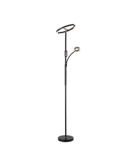 Harpersville 2 Light Floor Lamp 20+5W LED 3000-6000K Touch Dimmable/Remote Control 2300lm Black -1