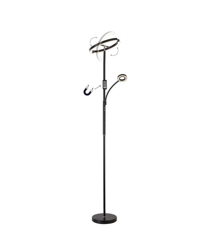 Harpersville 2 Light Floor Lamp 20+5W LED 3000-6000K Touch Dimmable/Remote Control 2300lm Black -4
