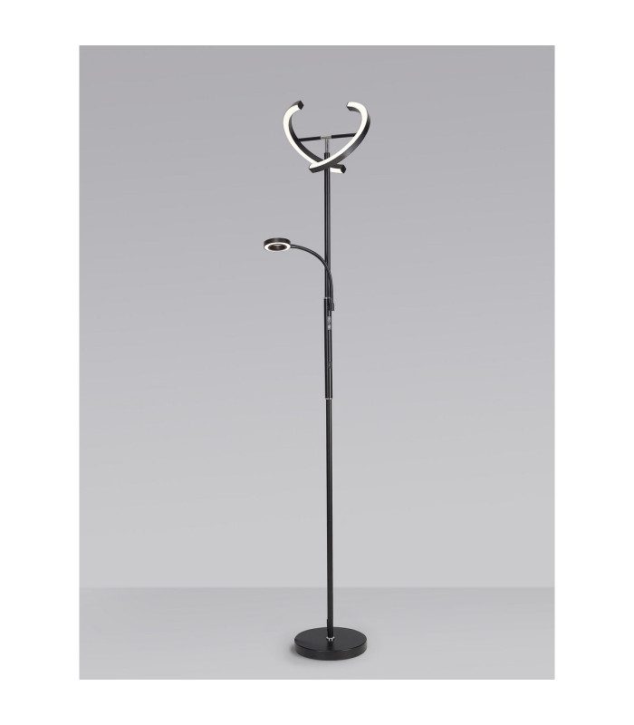 Harpersville 2 Light Floor Lamp 20+5W LED 3000-6000K Touch Dimmable/Remote Control 2300lm Black -14