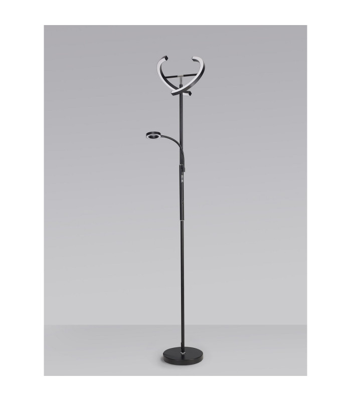 Harpersville 2 Light Floor Lamp 20+5W LED 3000-6000K Touch Dimmable/Remote Control 2300lm Black -15
