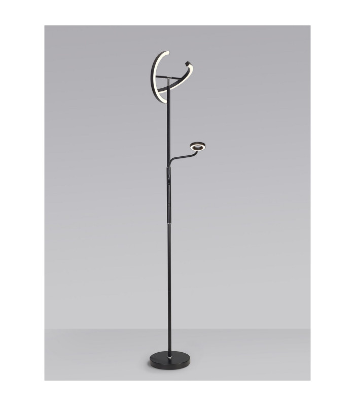 Harpersville 2 Light Floor Lamp 20+5W LED 3000-6000K Touch Dimmable/Remote Control 2300lm Black -16
