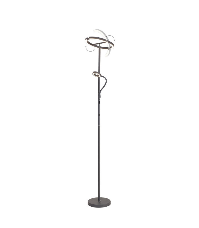Harpersville 2 Light Floor Lamp 20+5W LED 3000-6000K Touch Dimmable/Remote Control 2300lm Dark Grey -4
