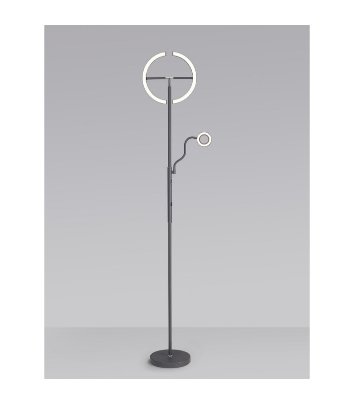 Harpersville 2 Light Floor Lamp 20+5W LED 3000-6000K Touch Dimmable/Remote Control 2300lm Dark Grey -14