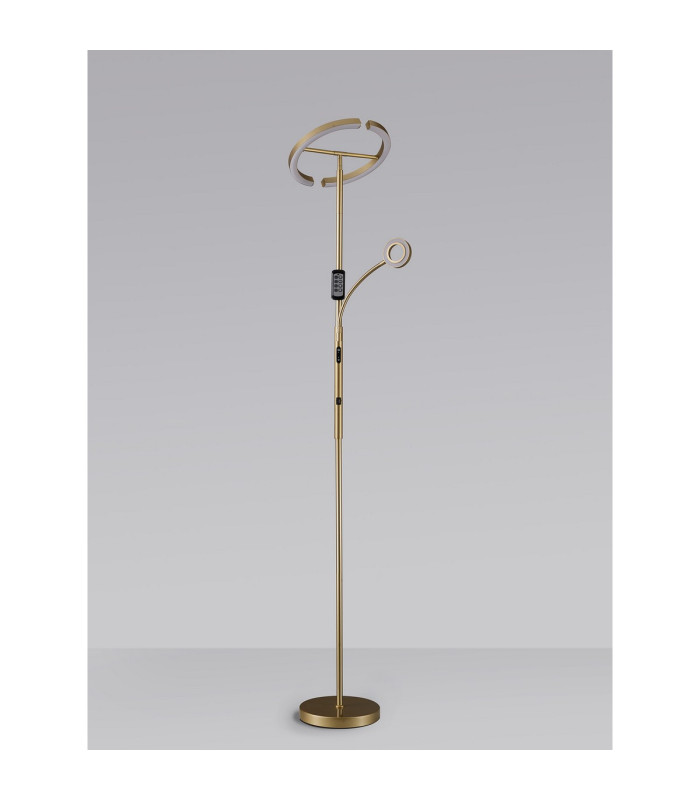 Harpersville 2 Light Floor Lamp 20+5W LED 3000-6000K Touch Dimmable/Remote Control 2300lm Painted Satin Gold -13