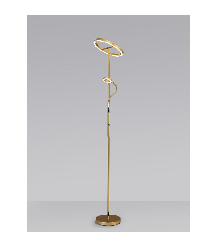 Harpersville 2 Light Floor Lamp 20+5W LED 3000-6000K Touch Dimmable/Remote Control 2300lm Painted Satin Gold -14
