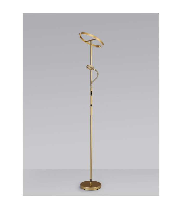 Harpersville 2 Light Floor Lamp 20+5W LED 3000-6000K Touch Dimmable/Remote Control 2300lm Painted Satin Gold -15