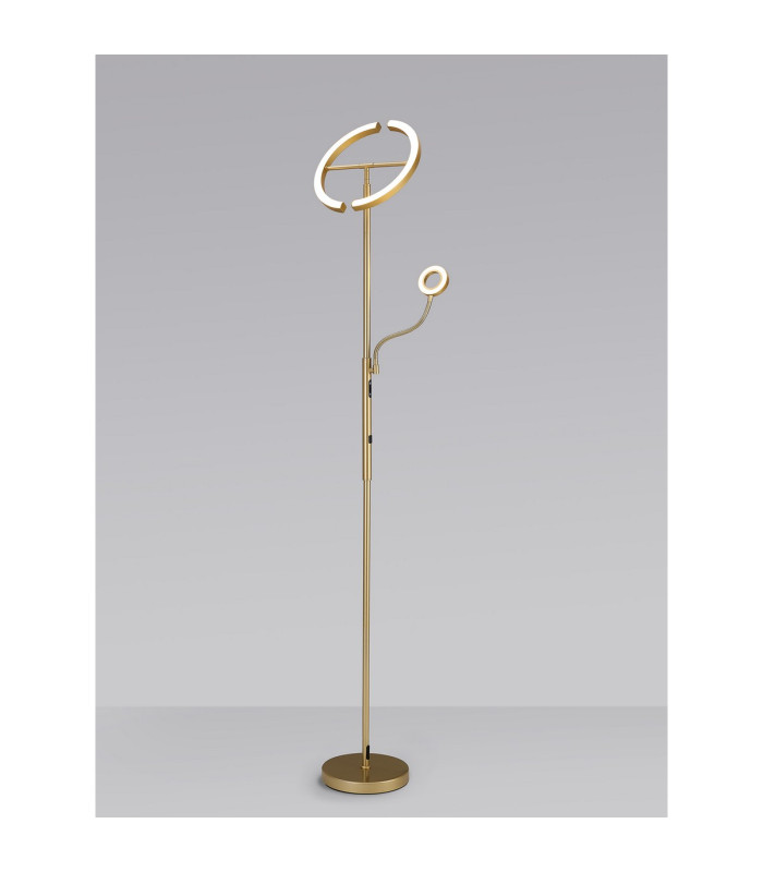 Harpersville 2 Light Floor Lamp 20+5W LED 3000-6000K Touch Dimmable/Remote Control 2300lm Painted Satin Gold -16