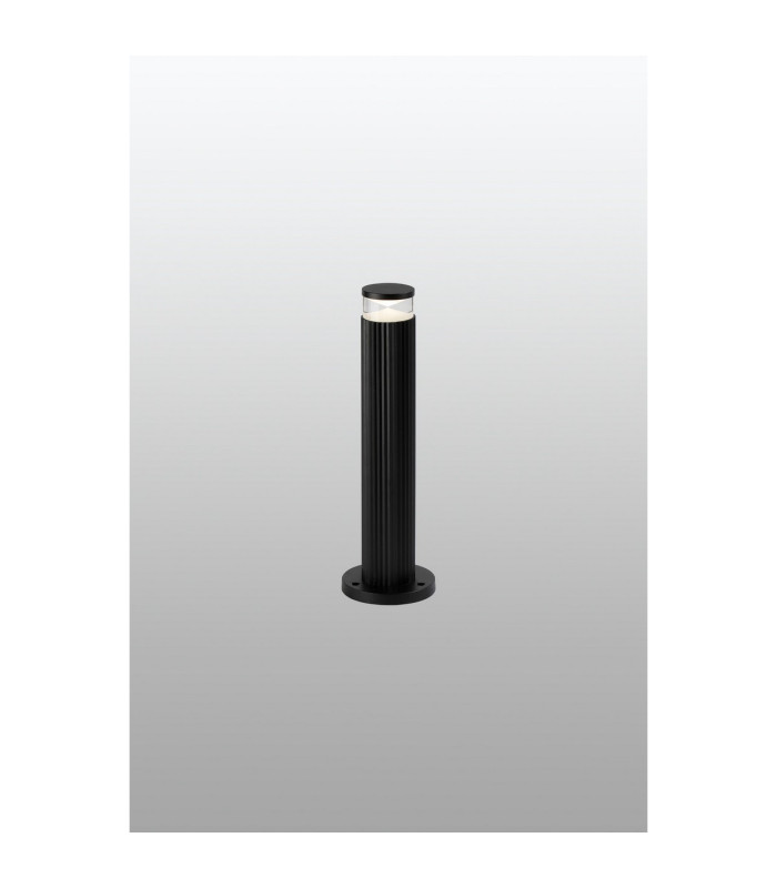 Springwater Ribbed Line 35cm Post Lamp X Pattern Acrylic Shade 1 x GU10 IP54 Black/Clear/Frosted -3
