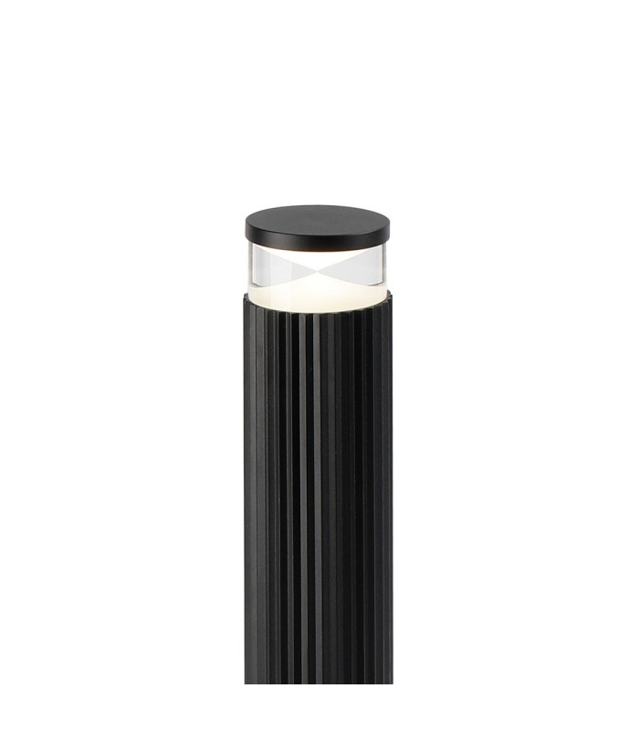 Springwater Ribbed Line 35cm Post Lamp X Pattern Acrylic Shade 1 x GU10 IP54 Black/Clear/Frosted -6