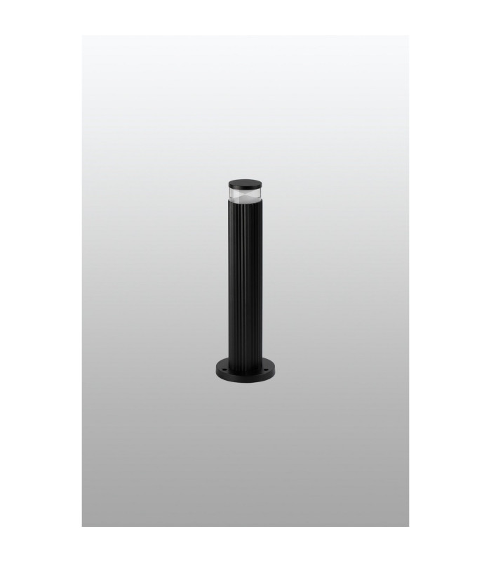 Springwater Ribbed Line 35cm Post Lamp X Pattern Acrylic Shade 1 x GU10 IP54 Black/Clear/Frosted -7