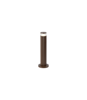 Springwater Ribbed Line 35cm Post Lamp X Pattern Acrylic Shade 1 x GU10 IP54 Dark Brown/Clear/Frosted -1