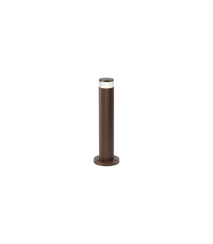 Springwater Ribbed Line 35cm Post Lamp X Pattern Acrylic Shade 1 x GU10 IP54 Dark Brown/Clear/Frosted -1