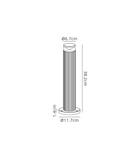Springwater Ribbed Line 35cm Post Lamp X Pattern Acrylic Shade 1 x GU10 IP54 Dark Brown/Clear/Frosted -2