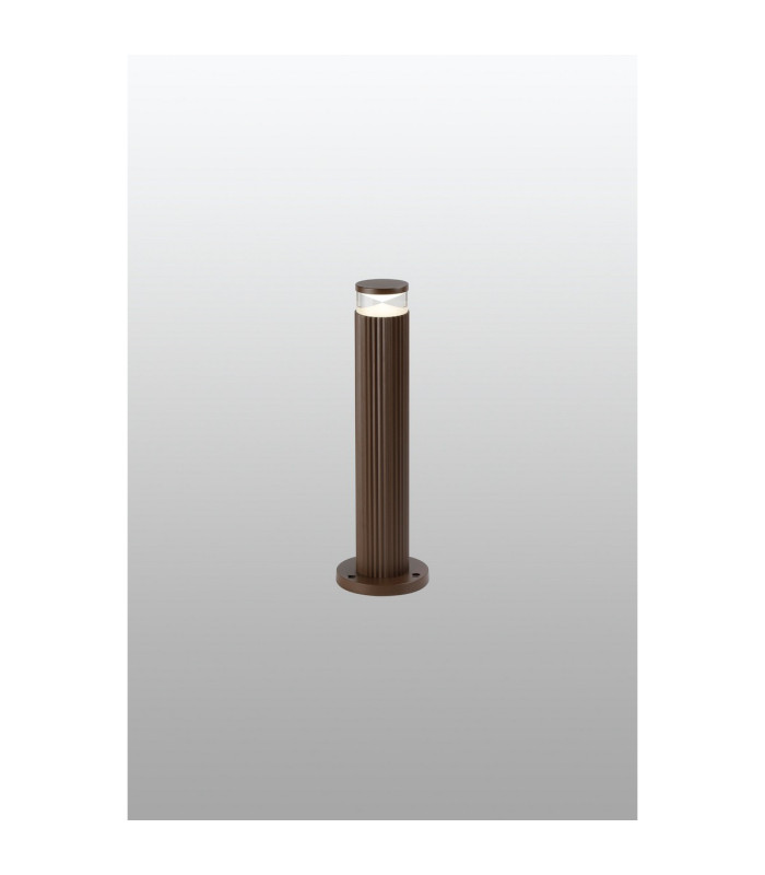 Springwater Ribbed Line 35cm Post Lamp X Pattern Acrylic Shade 1 x GU10 IP54 Dark Brown/Clear/Frosted -3