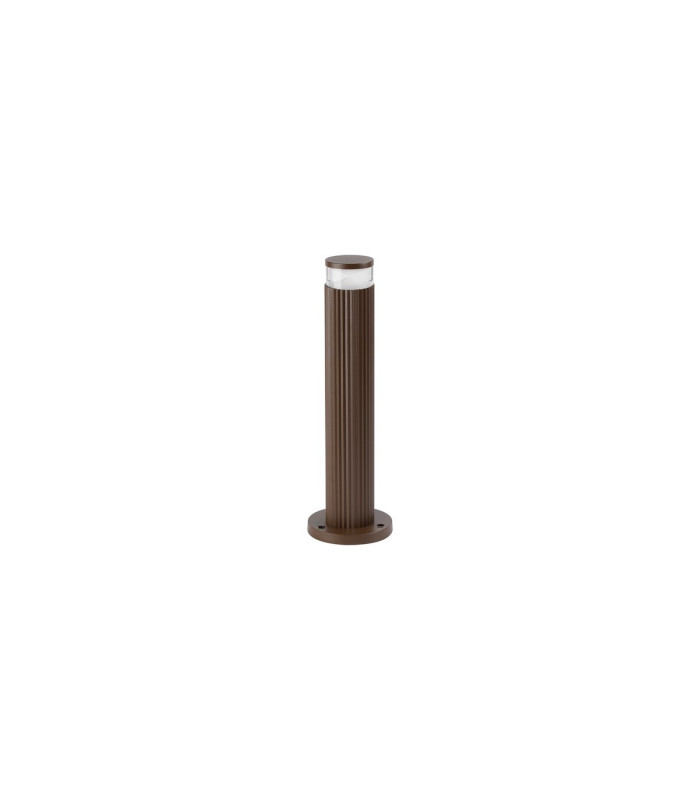Springwater Ribbed Line 35cm Post Lamp X Pattern Acrylic Shade 1 x GU10 IP54 Dark Brown/Clear/Frosted -4