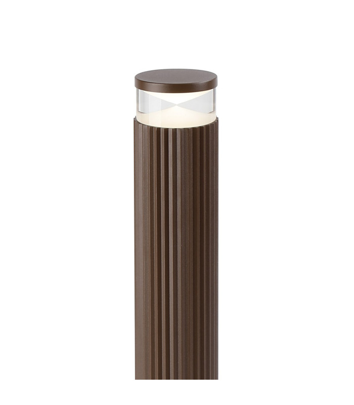 Springwater Ribbed Line 35cm Post Lamp X Pattern Acrylic Shade 1 x GU10 IP54 Dark Brown/Clear/Frosted -6