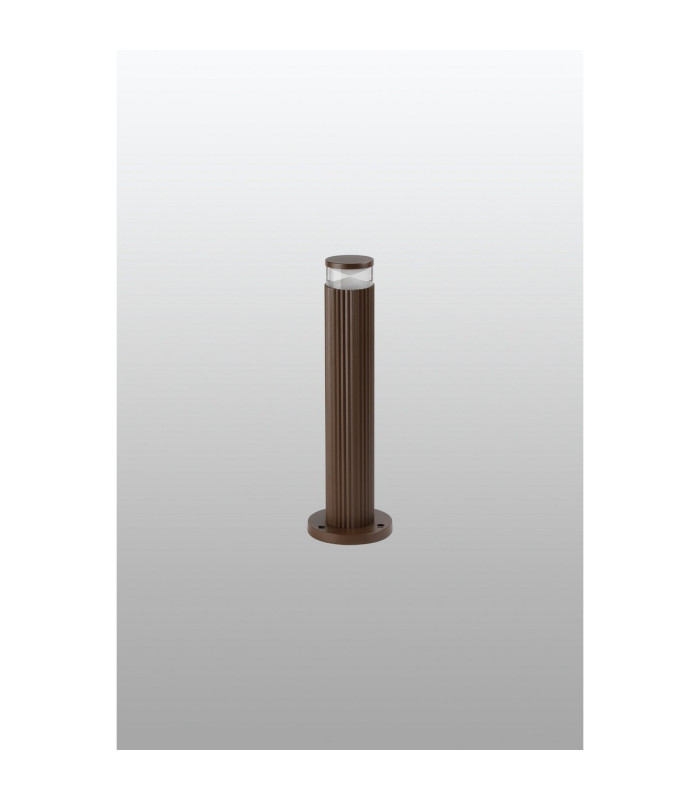 Springwater Ribbed Line 35cm Post Lamp X Pattern Acrylic Shade 1 x GU10 IP54 Dark Brown/Clear/Frosted -7