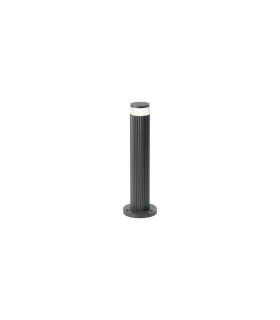 Springwater Ribbed Line 35cm Post Lamp X Pattern Acrylic Shade 1 x GU10 IP54 Grey/Clear/Frosted -1
