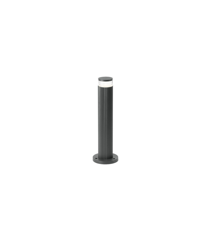 Springwater Ribbed Line 35cm Post Lamp X Pattern Acrylic Shade 1 x GU10 IP54 Grey/Clear/Frosted -1