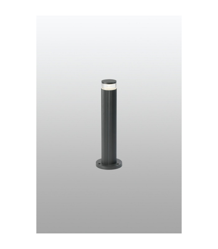 Springwater Ribbed Line 35cm Post Lamp X Pattern Acrylic Shade 1 x GU10 IP54 Grey/Clear/Frosted -3