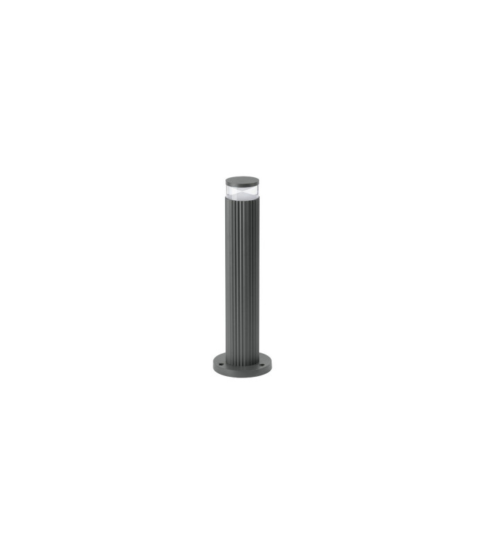 Springwater Ribbed Line 35cm Post Lamp X Pattern Acrylic Shade 1 x GU10 IP54 Grey/Clear/Frosted -4