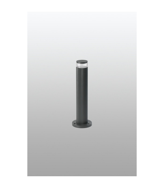 Springwater Ribbed Line 35cm Post Lamp X Pattern Acrylic Shade 1 x GU10 IP54 Grey/Clear/Frosted -7