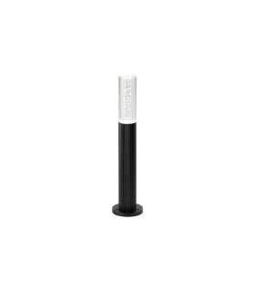 Springwater II Ribbed Line 35cm Post Lamp Bubble Acrylic Shade 1 x GU10 IP54 Black/Clear -1