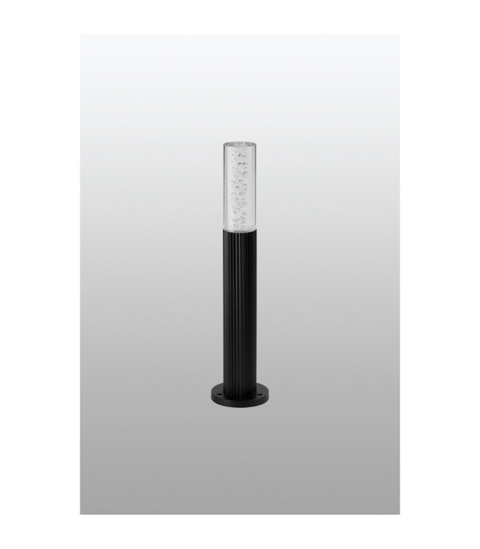Springwater II Ribbed Line 35cm Post Lamp Bubble Acrylic Shade 1 x GU10 IP54 Black/Clear -7