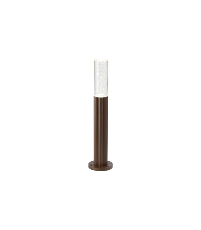 Springwater II Ribbed Line 35cm Post Lamp Bubble Acrylic Shade 1 x GU10 IP54 Dark Brown/Clear -1