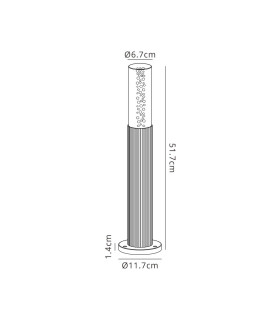 Springwater II Ribbed Line 35cm Post Lamp Bubble Acrylic Shade 1 x GU10 IP54 Dark Brown/Clear -2