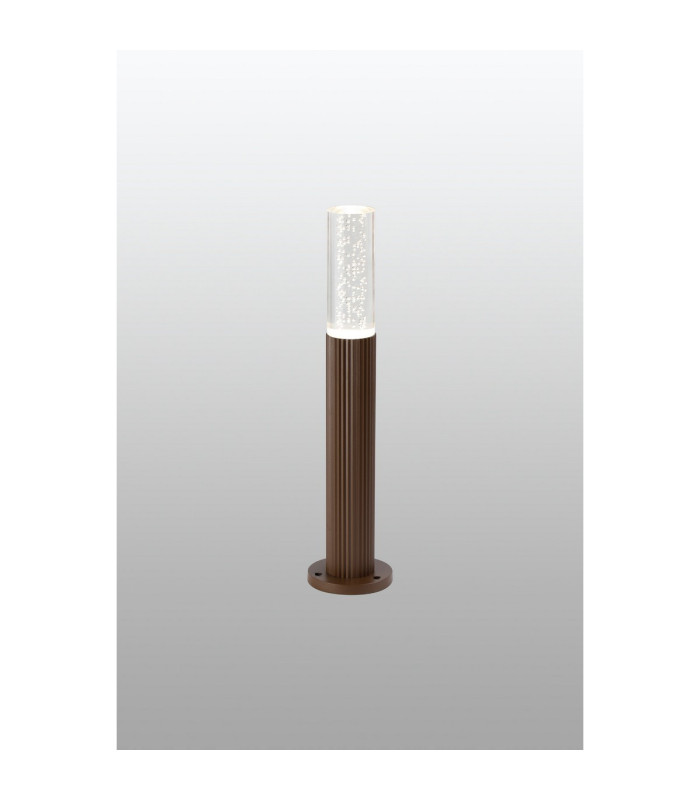 Springwater II Ribbed Line 35cm Post Lamp Bubble Acrylic Shade 1 x GU10 IP54 Dark Brown/Clear -3