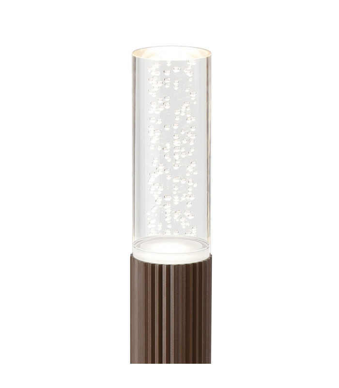 Springwater II Ribbed Line 35cm Post Lamp Bubble Acrylic Shade 1 x GU10 IP54 Dark Brown/Clear -6