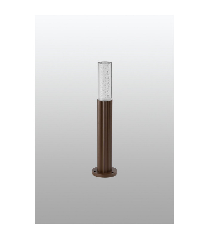 Springwater II Ribbed Line 35cm Post Lamp Bubble Acrylic Shade 1 x GU10 IP54 Dark Brown/Clear -7