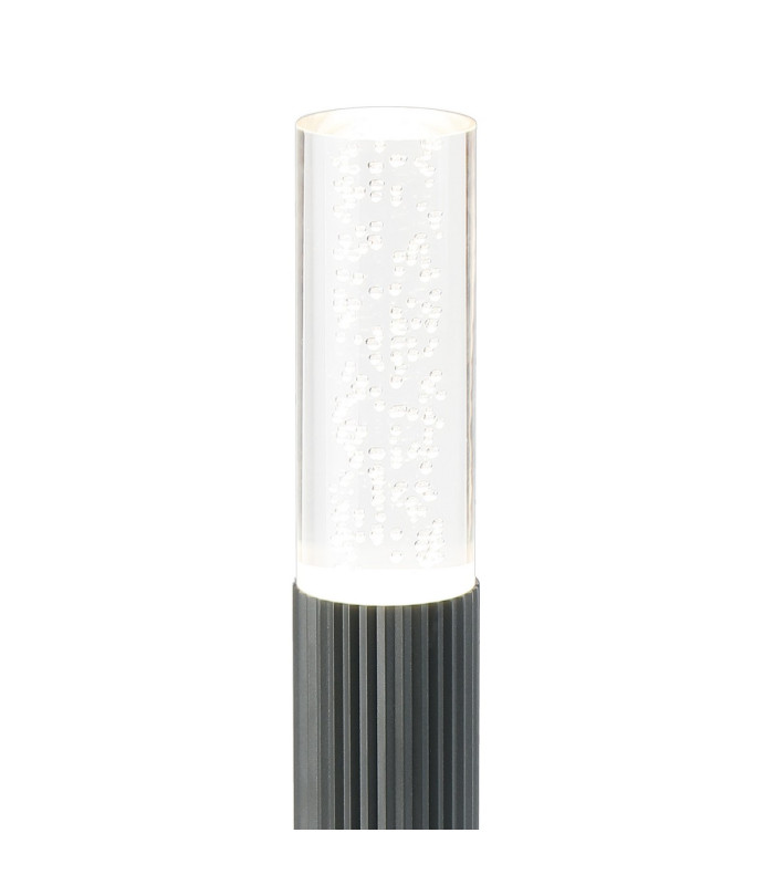 Springwater II Ribbed Line 35cm Post Lamp Bubble Acrylic Shade 1 x GU10 IP54 Grey/Clear -6