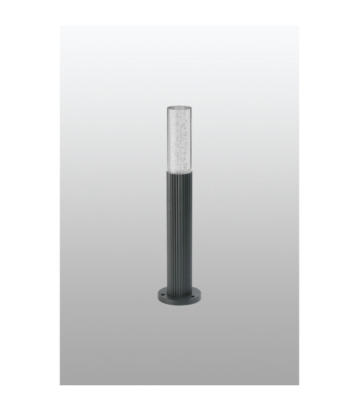 Springwater II Ribbed Line 35cm Post Lamp Bubble Acrylic Shade 1 x GU10 IP54 Grey/Clear -7