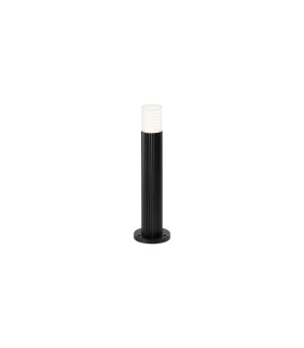 Springwater Ribbed Line 35cm Post Lamp Horizontal Line Acrylic Shade 1 x GU10 IP54 Black/Clear/Frosted -1