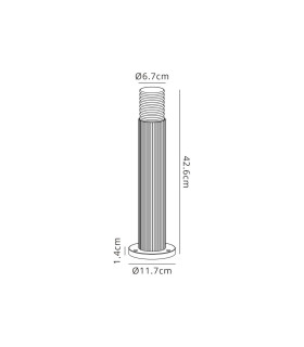 Springwater Ribbed Line 35cm Post Lamp Horizontal Line Acrylic Shade 1 x GU10 IP54 Black/Clear/Frosted -2