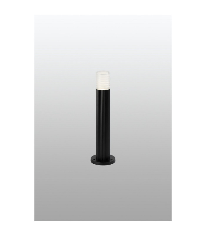 Springwater Ribbed Line 35cm Post Lamp Horizontal Line Acrylic Shade 1 x GU10 IP54 Black/Clear/Frosted -3