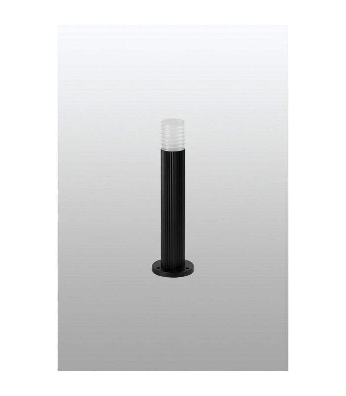 Springwater Ribbed Line 35cm Post Lamp Horizontal Line Acrylic Shade 1 x GU10 IP54 Black/Clear/Frosted -7