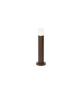 Springwater Ribbed Line 35cm Post Lamp Horizontal Line Acrylic Shade 1 x GU10 IP54 Dark Brown/Clear/Frosted -1