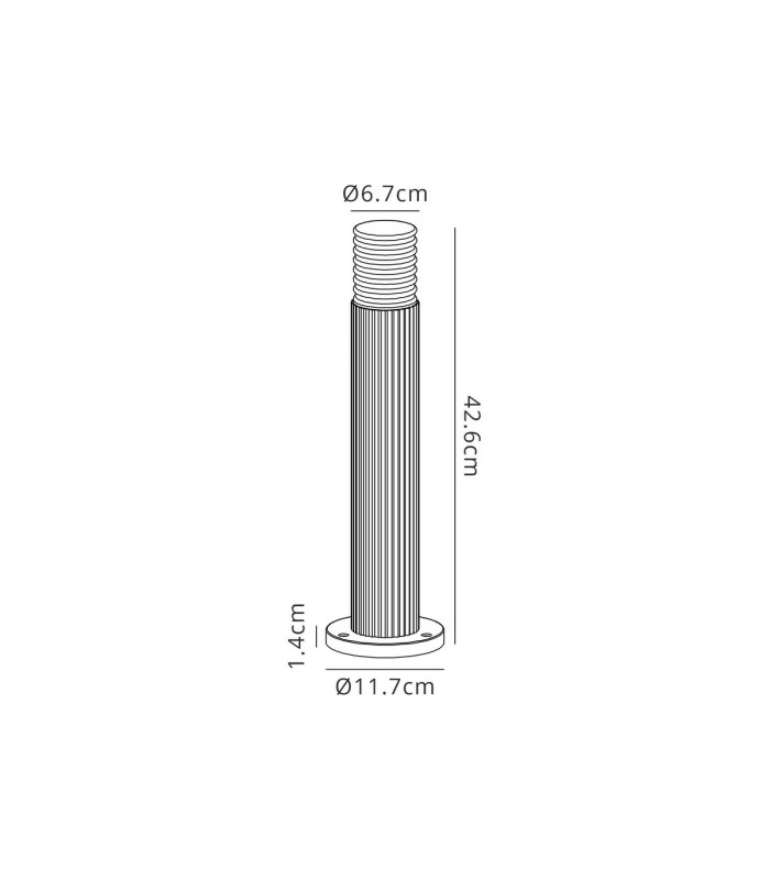 Springwater Ribbed Line 35cm Post Lamp Horizontal Line Acrylic Shade 1 x GU10 IP54 Dark Brown/Clear/Frosted -2