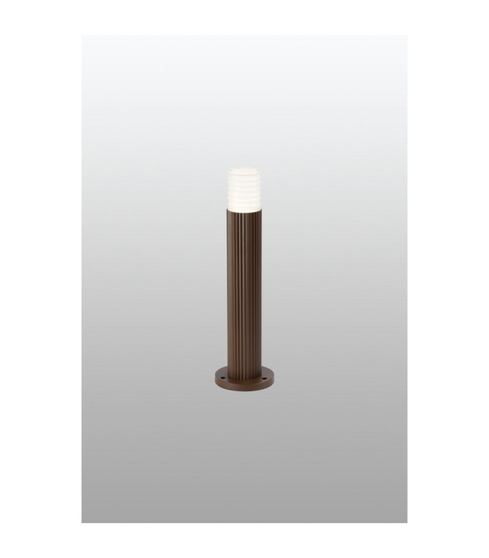 Springwater Ribbed Line 35cm Post Lamp Horizontal Line Acrylic Shade 1 x GU10 IP54 Dark Brown/Clear/Frosted -3