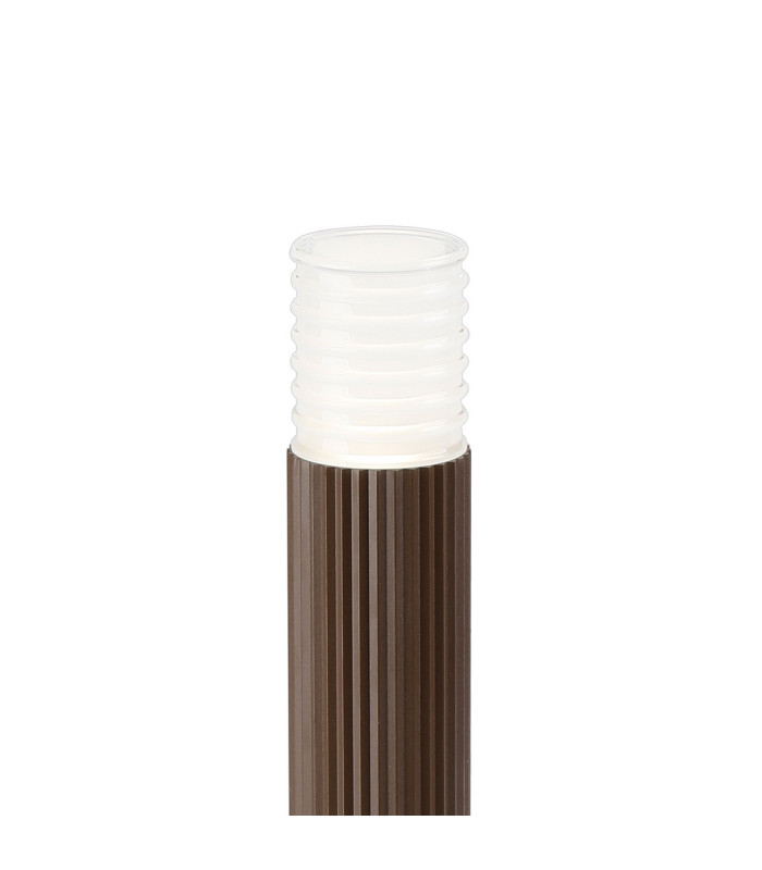 Springwater Ribbed Line 35cm Post Lamp Horizontal Line Acrylic Shade 1 x GU10 IP54 Dark Brown/Clear/Frosted -6