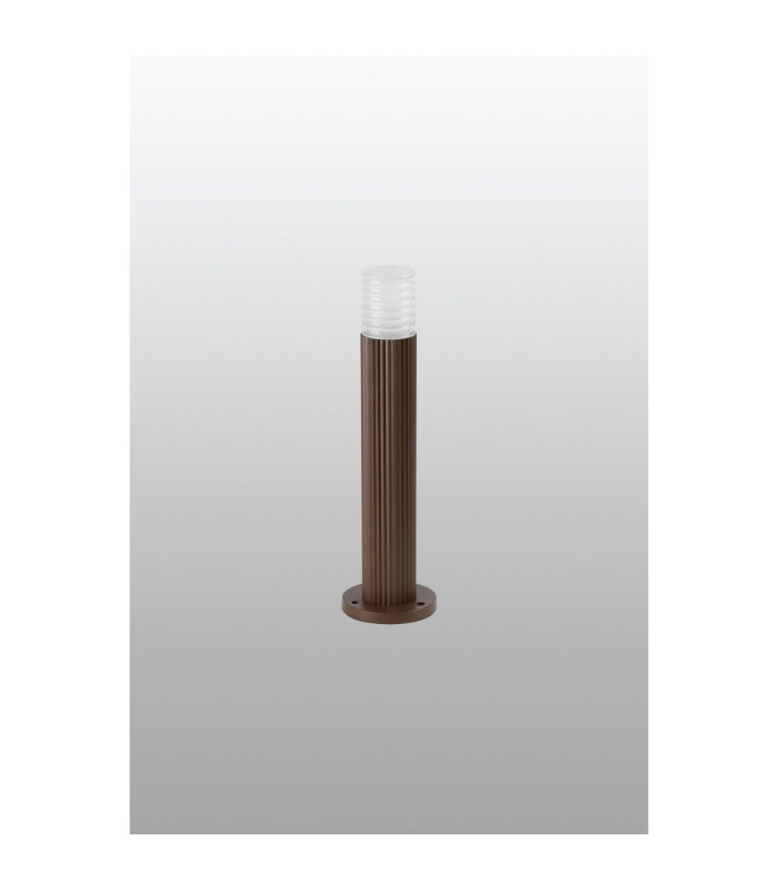 Springwater Ribbed Line 35cm Post Lamp Horizontal Line Acrylic Shade 1 x GU10 IP54 Dark Brown/Clear/Frosted -7