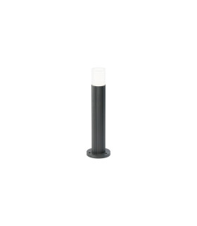 Springwater Ribbed Line 35cm Post Lamp Horizontal Line Acrylic Shade 1 x GU10 IP54 Grey/Clear/Frosted -1