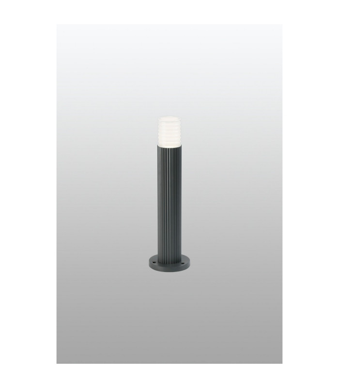 Springwater Ribbed Line 35cm Post Lamp Horizontal Line Acrylic Shade 1 x GU10 IP54 Grey/Clear/Frosted -3